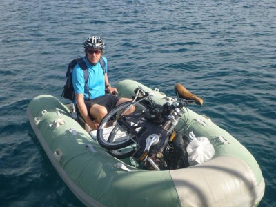 Bikes loaded in the dinghy
