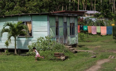 Girl playing in her yard