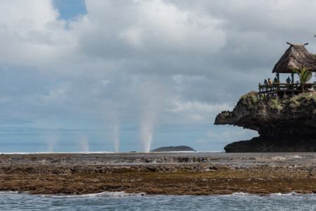 Blow holes at the entrance of the river by the Namale Resort