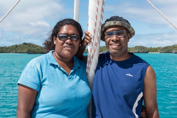 George and Ma on the bow 