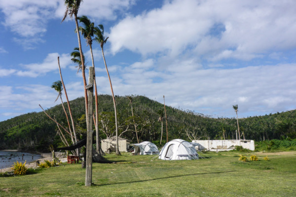 Tents for volunteers who had come to help rebuild. 