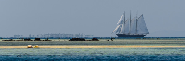 One of the beautiful yachts around Musket Cove. 